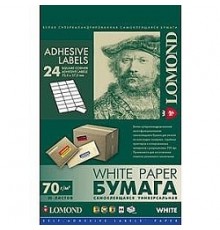 LOMOND 2100175 Универсальные этикетки Lomond белые/А4/64x33.4 мм/50 листов                                                                                                                                                                                