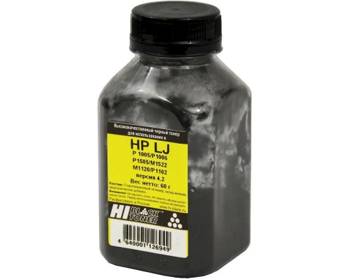 Hi-Black Тонер HP LJ P1005/P1505/ProP1566/ProP1102, Тип 4.2, Bk, 60 г, банка