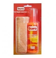 Набор чистящий BURO BU-S/MF, микрофибра 25 х 25 мм + спрей для экранов и оптики 100 мл, 1 шт.[817428]                                                                                                                                                     