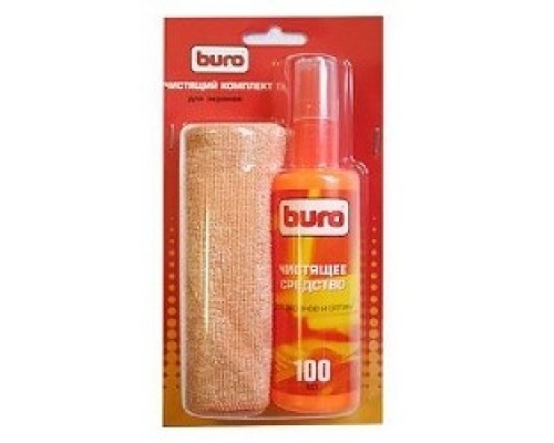 Набор чистящий BURO BU-S/MF, микрофибра 25 х 25 мм + спрей для экранов и оптики 100 мл, 1 шт.[817428]