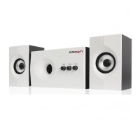 Акустическая система 2.1 CROWN CMS-350 ( Белая лицевая панель; МДФ, 15W+10WX 2=35W,Длина кабеля питания и аудио кабеля 2м;,Управление: питание, громкость, басс, высокие частоты.)                                                                        