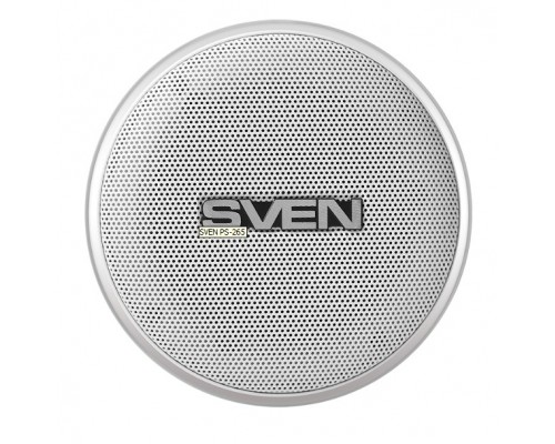 SVEN PS-265, белый (10 Вт, TWS, Bluetooth, FM, USB, microSD, 2000мА*ч)