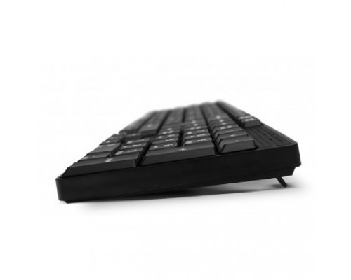 CBR KB 110 Black USB, Клавиатура офисн.,поверхность под карбон, переключение языка 1 кнопкой (софт)