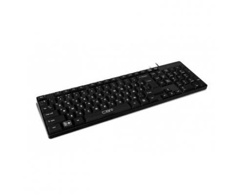 CBR KB 110 Black USB, Клавиатура офисн.,поверхность под карбон, переключение языка 1 кнопкой (софт)
