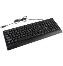 Клавиатура Gembird KB-220L с подстветкой, USB, черный, 104 клавиши, подсветка Rainbow, кабель 1.5м, водоотталкивающая поверхность                                                                                                                         