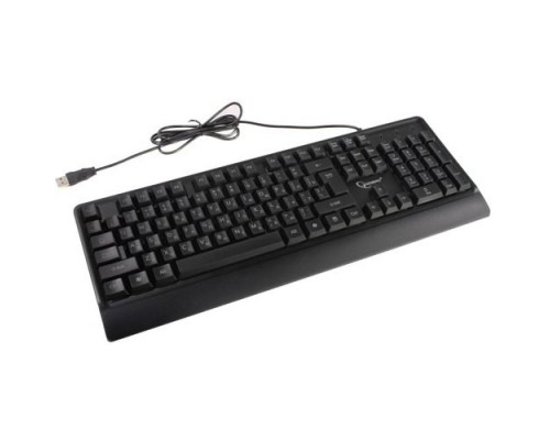 Клавиатура Gembird KB-220L с подстветкой, USB, черный, 104 клавиши, подсветка Rainbow, кабель 1.5м, водоотталкивающая поверхность