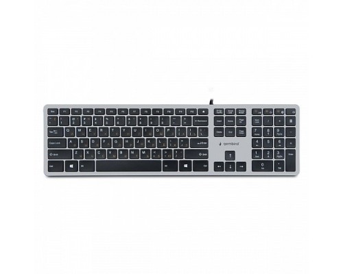 Клавиатура ноутбучного типа  Gembird KB-8420,USB, ножничный механизм, клавиши управления громкостью, 104 клавиши, кабель 1,5м
