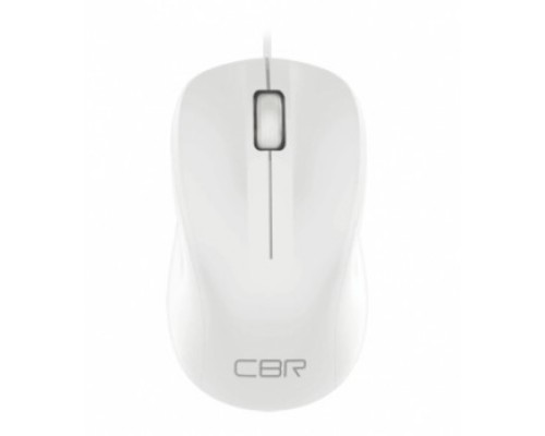CBR CM 131 White, Мышь проводная, оптическая, USB, 1200 dpi, 3 кнопки и колесо прокрутки, ABS-пластик, длина кабеля 2 м, цвет белый