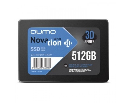 Диск QUMO SSD 512GB Novation TLC 3D (Q3DT-512GSKF) 2,5