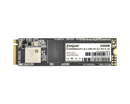 Диск ExeGate SSD M.2 240GB ExeGate NextPro KC2000TP240 (PCIe Gen3x4, NVMe, 22x80mm, 3D TLC) [EX282318RUS]