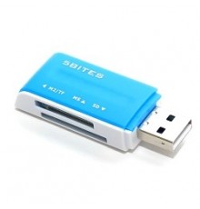 RE2-102BL (RE-102BL) Устройство ч/з карт памяти  USB2.0 / ALL-IN-ONE / USB PLUG / BLUE                                                                                                                                                                    