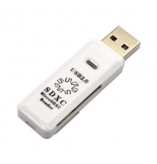 RE2-100WH USB2.0 Устройство ч/з карт памяти 0 / SD / TF / USB PLUG / WHITE                                                                                                                                                                                