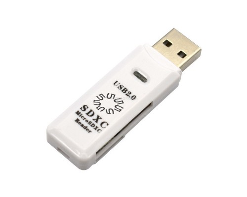 RE2-100WH USB2.0 Устройство ч/з карт памяти 0 / SD / TF / USB PLUG / WHITE