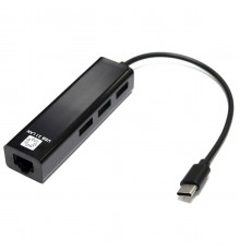 UA3C-45-09BK Кабель-адаптер  USB3.1 / 3*USB2.0 / RJ45 100MB / BLACK                                                                                                                                                                                       
