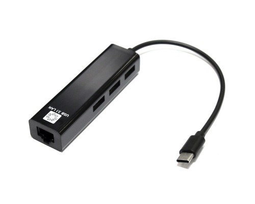 UA3C-45-09BK Кабель-адаптер  USB3.1 / 3*USB2.0 / RJ45 100MB / BLACK