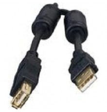 Кабель удлинительный USB 2.0 A-A (m-f), позолоченные контакты, ферритовые кольца, 1.8м, черный [BXP-CCF-USB2-AMAF-018]                                                                                                                                    