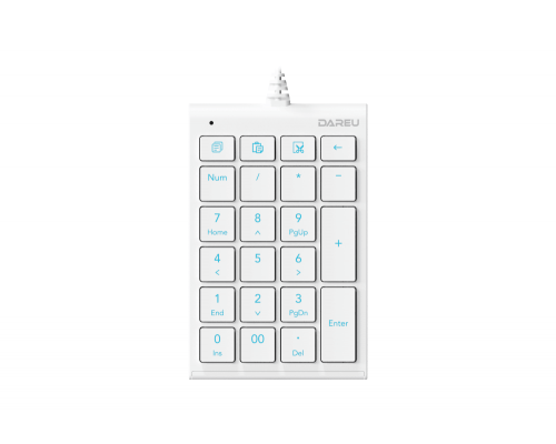 Клавиатура проводная Dareu LK22 White (белый), цифровой блок (Numpad)