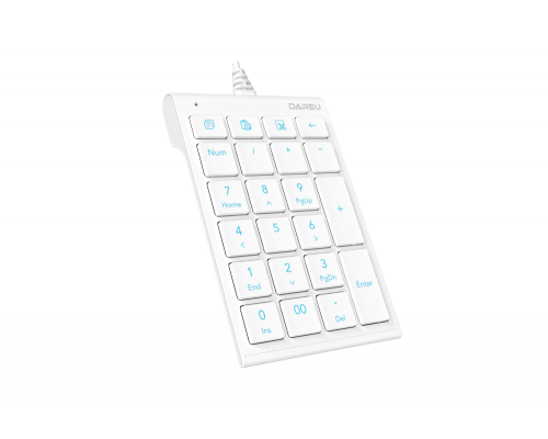 Клавиатура проводная Dareu LK22 White (белый), цифровой блок (Numpad)