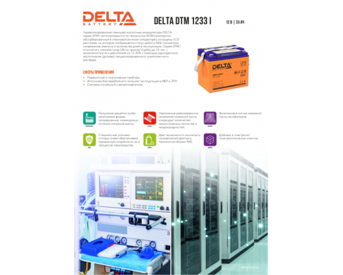 Аккумуляторная батарея DELTA BATTERY DTM 1233 I