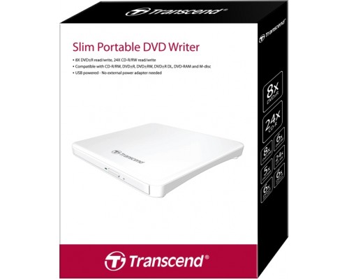 Внешний оптический привод/ Transcend 8X Portable DVD Writer White