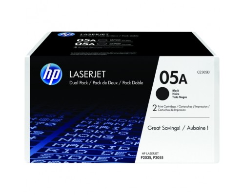 Тонер-картридж набор из 2 шт/ HP LaserJet CE505A Dual Pack Black Print Cartridge