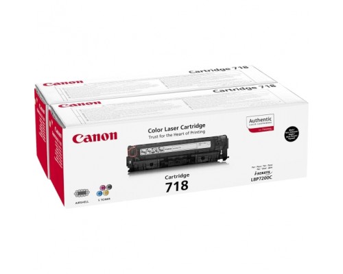 Тонер-картридж/ TONER BLACK 3.4K 718B TWIN PACK 2662B017 CANON