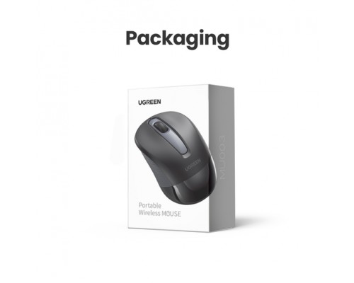 Мышь UGREEN MU003 (90371) Portable Wireless Mouse - Black