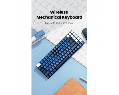 Клавиатура UGREEN KU102 (15228) Slim Mechanical Keyboard USB-C & Bluetooth - Blue