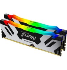 Memory Module KINGSTON Fury Gaming DDR5 Общий объём памяти 16Гб Module capacity 32Гб Количество 2 6000 МГц Радиатор Множитель частоты шины 32 1.35 В RGB серебристый KF560C32RSAK2-32                                                                     