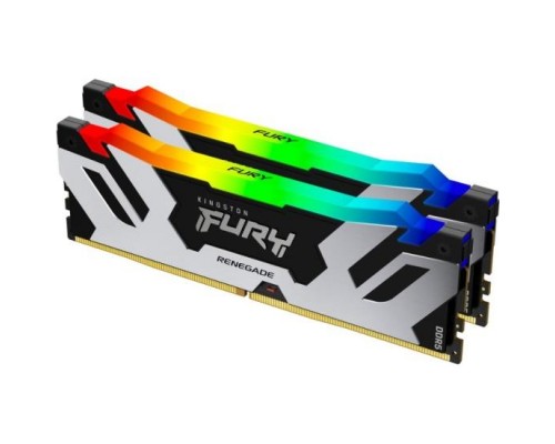 Memory Module KINGSTON Fury Gaming DDR5 Общий объём памяти 16Гб Module capacity 32Гб Количество 2 6000 МГц Радиатор Множитель частоты шины 32 1.35 В RGB серебристый KF560C32RSAK2-32