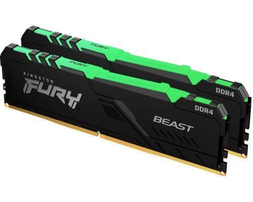 Модуль памяти DDR4 Kingston 32Gb KIT (16GbX2) 3600MHz FURY Beast RGB CL18 [KF436C18BBAK2/32]