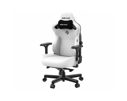 Кресло игровое Anda Seat Kaiser 3, цвет белый, размер L (120кг), материал ПВХ (модель AD12)