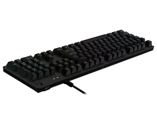 Клавиатура игровая Logitech G512 CARBON US INT'L ЛАТИНИЦА - GX BLUE (CLICKY) SWITCH (механическая клавиатура с RGB-подстветкой)