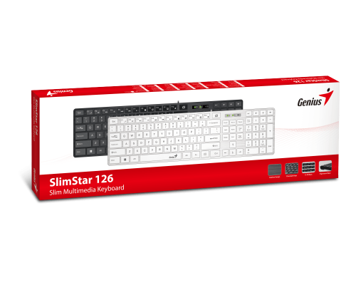 Клавиатура Genius SlimStar 126 WhiteUSB (Only Laser)