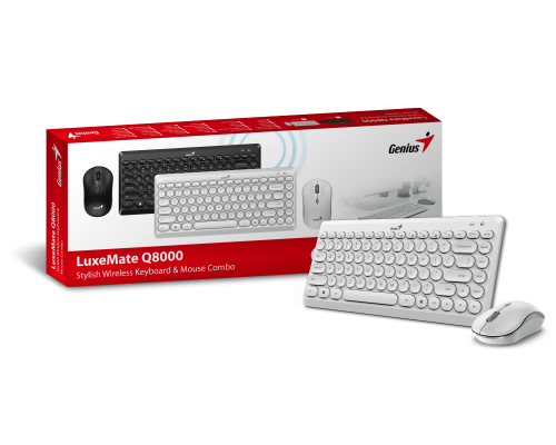 Комплект беспроводной Genius LuxeMate Q8000 (клавиатура LuxeMate Q8000/k + мышь LuxeMate Q8000/m ), White