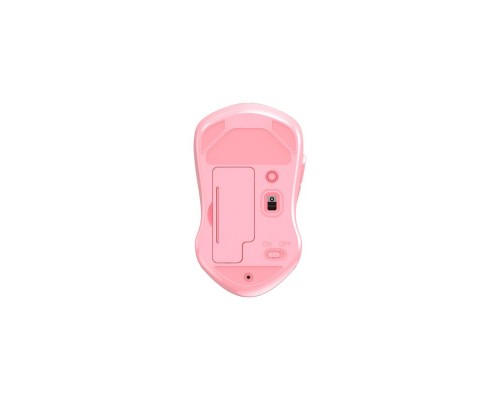 Мышь беспроводная Dareu LM115B Pink (розовый), DPI 800/1200/1600, подключение: ресивер 2.4GHz + Bluetooth, размер 107x59x38мм