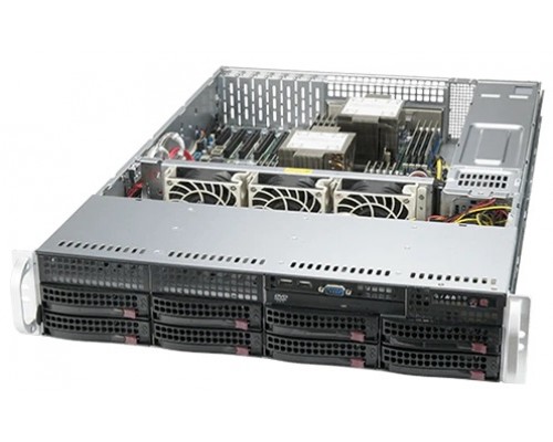 Шасси серверное Supermicro SuperServer 2U 620P-TR noCPU(2)3rd GenScalable/TDP 270W/no DIMM(16)/ SATARAID HDD(8)LFF/6xLP,M2/2x1GbE/2x1200W