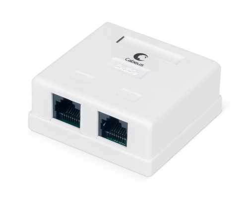 Cabeus WS-8P8C-Cat.5e-2 Розетка компьютерная RJ-45, категория 5e, двойная, внешняя, Dual IDC