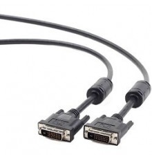 Кабель DVI-D dual link Gembird/Cablexpert , 25M/25M, 3.0м, черный, экран, феррит.кольца, пакет (CC-DVI2-BK-10)                                                                                                                                            