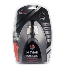 Кабель HDMI Cablexpert, серия Platinum, 1,8 м, v2.0, M/M, плоский, позол.разъемы, металлический корпус, нейлоновая оплетка, блистер (CC-P-HDMI04-1.8M)                                                                                                    