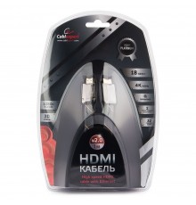 Кабель HDMI Cablexpert, серия Platinum, 1 м, v2.0, M/M, плоский, позол.разъемы, металлический корпус, нейлоновая оплетка, блистер (CC-P-HDMI04-1M)                                                                                                        