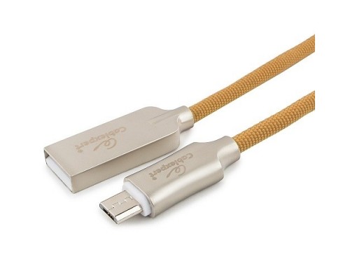 Кабель Cablexpert  USB 2.0 CC-P-mUSB02Gd-1.8M AM/microB, серия Platinum, длина 1.8м, золотой, блистер