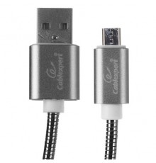 Кабель Cablexpert  USB 2.0 CC-G-mUSB02Gy-1.8M AM/microB, серия Gold, длина 1.8м, титан, блистер                                                                                                                                                           
