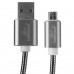 Кабель Cablexpert  USB 2.0 CC-G-mUSB02Gy-1.8M AM/microB, серия Gold, длина 1.8м, титан, блистер