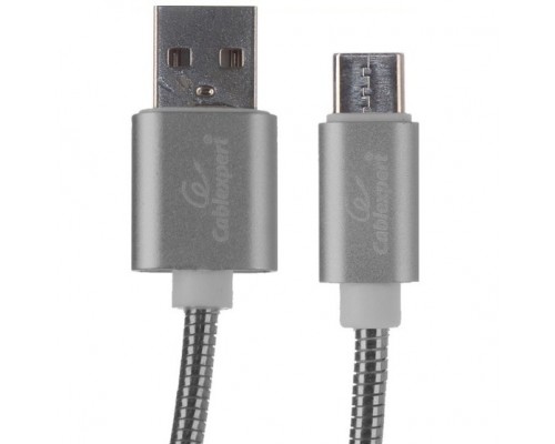 Cablexpert Кабель USB 2.0 CC-G-USBC02Gy-1.8M AM/Type-C, серия Gold, длина 1.8м, титан, блистер