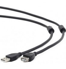 Кабель Cablexpert  удлинитель USB2.0 Pro CCF2-USB2-AMAF-6, AM/AF, 1.8м, экран, 2феррит.кольца, черный, пакет                                                                                                                                              