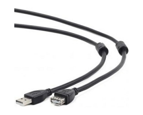 Кабель Cablexpert  удлинитель USB2.0 Pro CCF2-USB2-AMAF-6, AM/AF, 1.8м, экран, 2феррит.кольца, черный, пакет