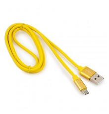 Cablexpert Кабель USB 2.0 CC-S-mUSB01Y-1M, AM/microB, серия Silver, длина 1м, желтый, блистер                                                                                                                                                             