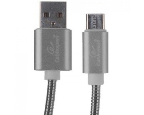 Cablexpert Кабель USB 2.0 CC-G-USBC02Gy-1M AM/Type-C, серия Gold, длина 1м, титан, блистер