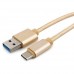 Кабель Cablexpert  USB 3.0 CC-P-USBC03Gd-1M AM/Type-C, серия Platinum, длина 1м, золотой, блистер